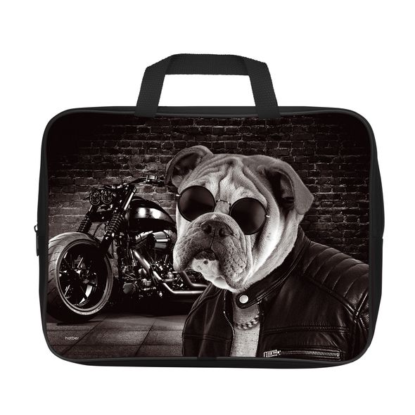 Сумка Текстильная с РУЧКАМИ Hatber А4ф для тетрадей ширина 3,5см -Dog in black- в индив.упак. , 